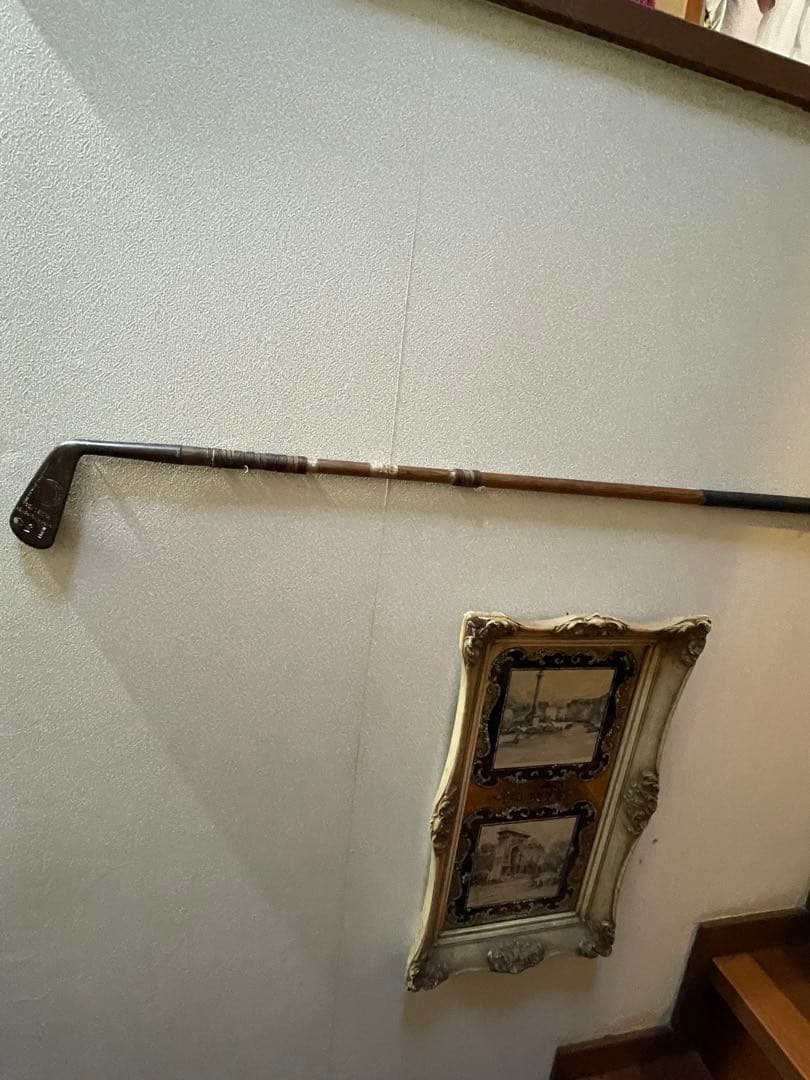 アンティーク　木製　ゴルフ　クラブ　ヒッコリー　アイアン　C　100年　アメリカ