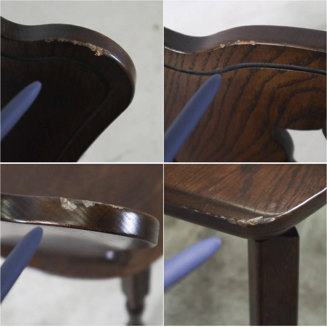 2の1 まとめ英国アンティーク調 ダイニングチェア オーク無垢