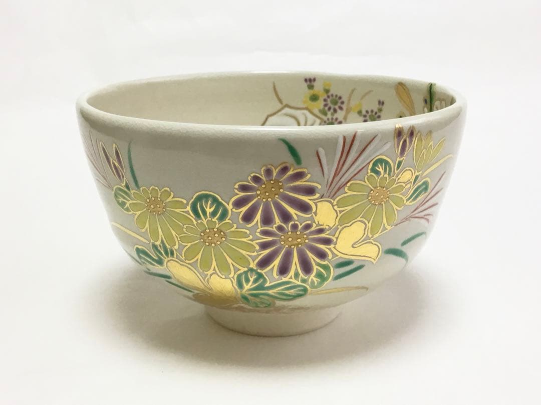 茶道具 古物品 茶碗 四季の花 宮川 香雲 木箱入