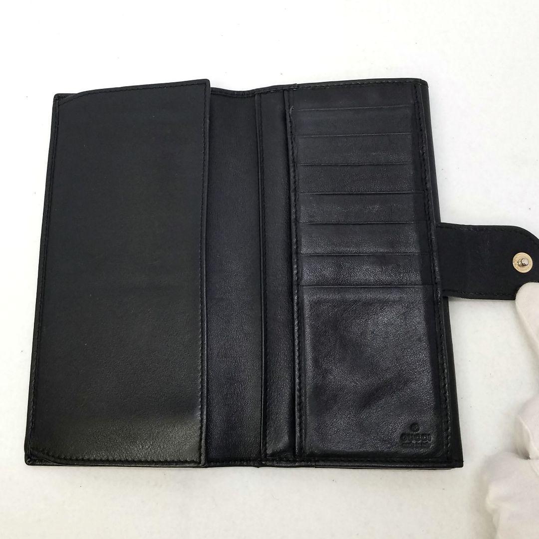 GUCCI グッチ GGキャンバス ブラック 黒 長財布 ラブリーハート金具