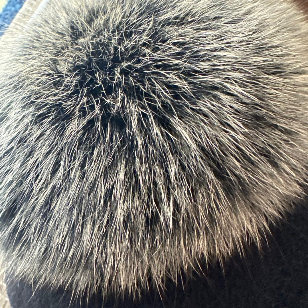 tokukaiＫＡＢＵＫＵカシラフォックスファーポンポンベレー帽ブラック