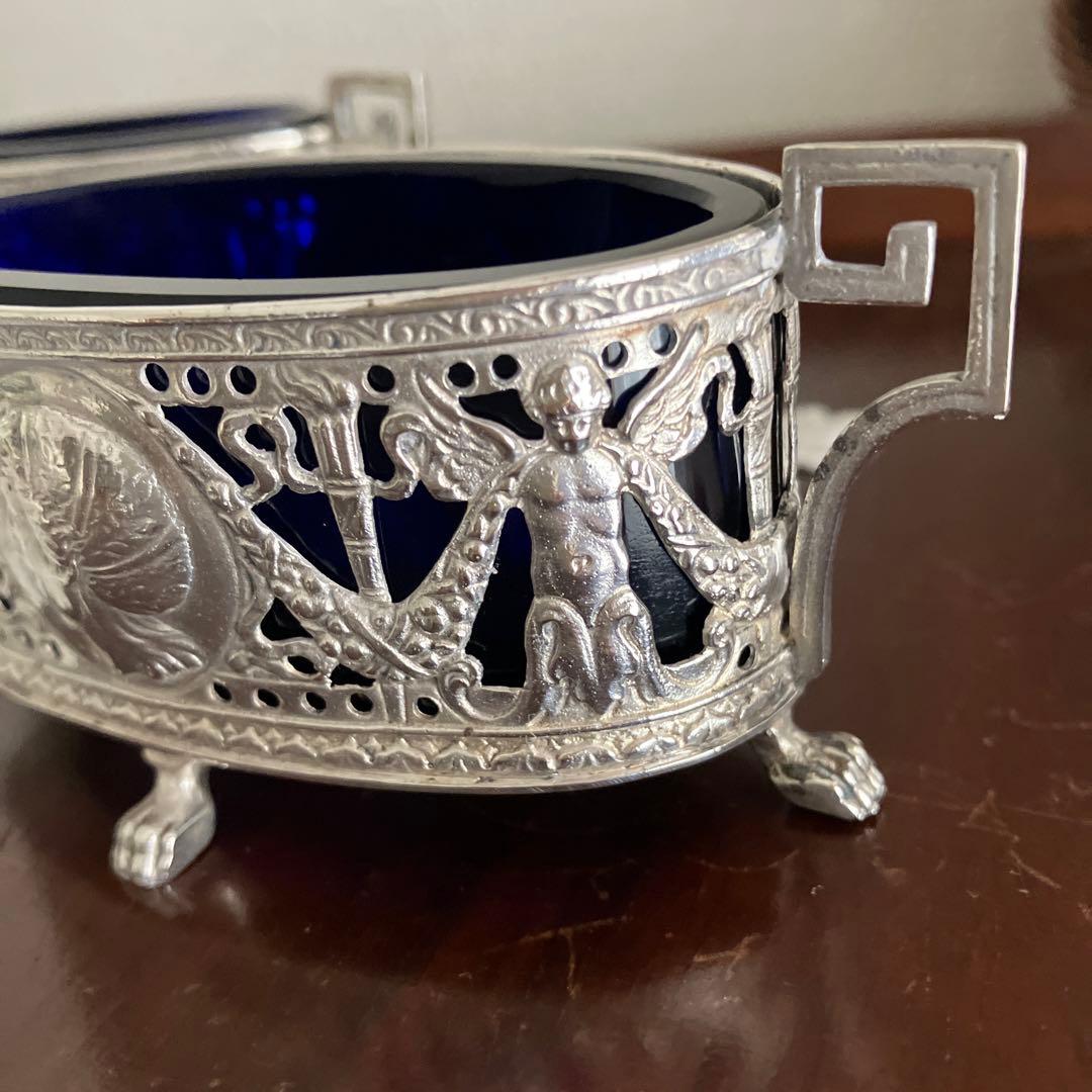 ドイツ　ハナウ　純銀アンティーク　ソルトセラーペア