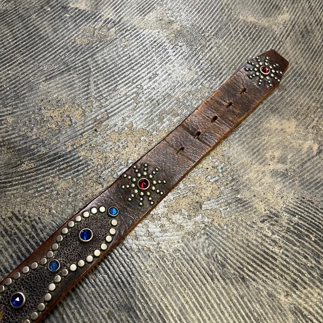 solid brass htc レザー ベルト ヴィンテージ ネイティブ 32