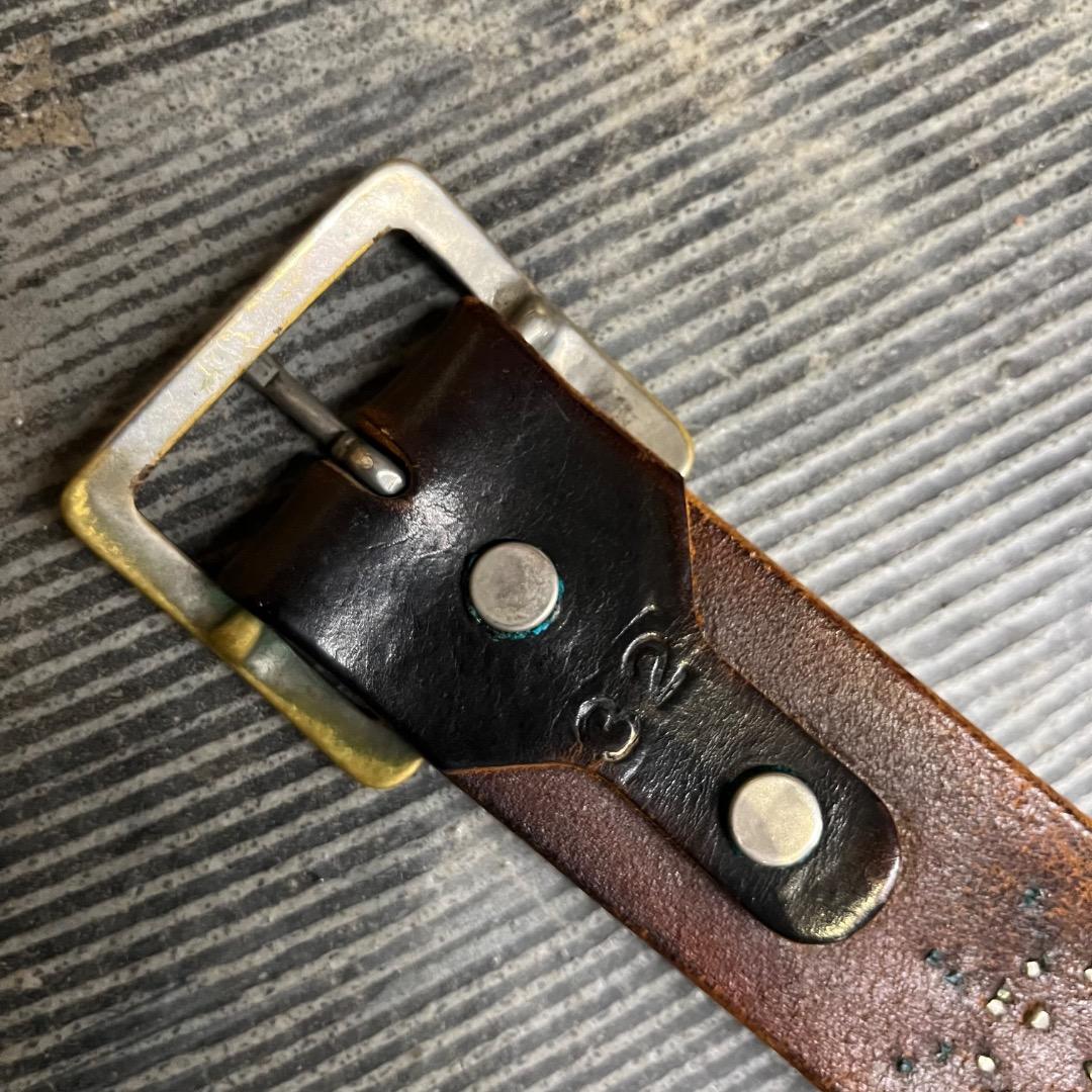 solid brass htc レザー ベルト ヴィンテージ ネイティブ 32