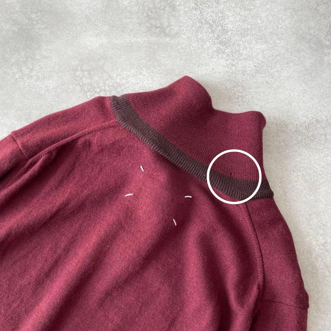 12AW Martin Margiela ニットポロシャツ ボルドー ウール 1