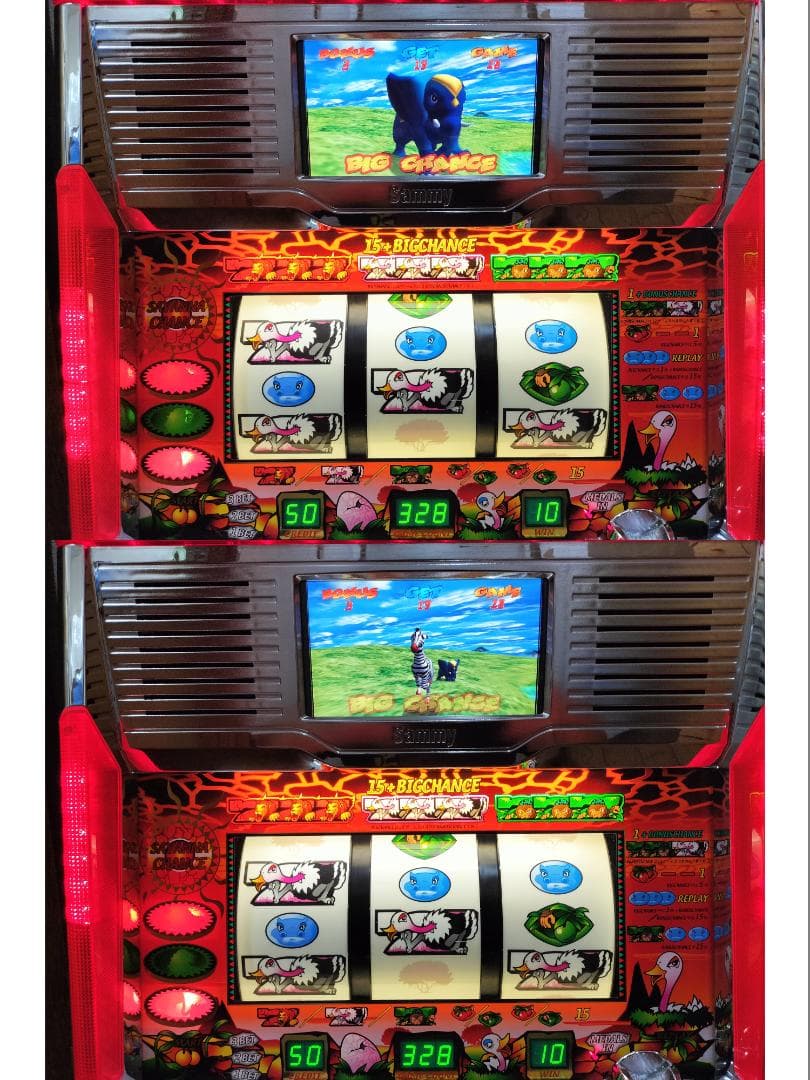 【パチスロ実機】サミー★猛獣王S【オートプレイ付不要機付】４号機・人気台