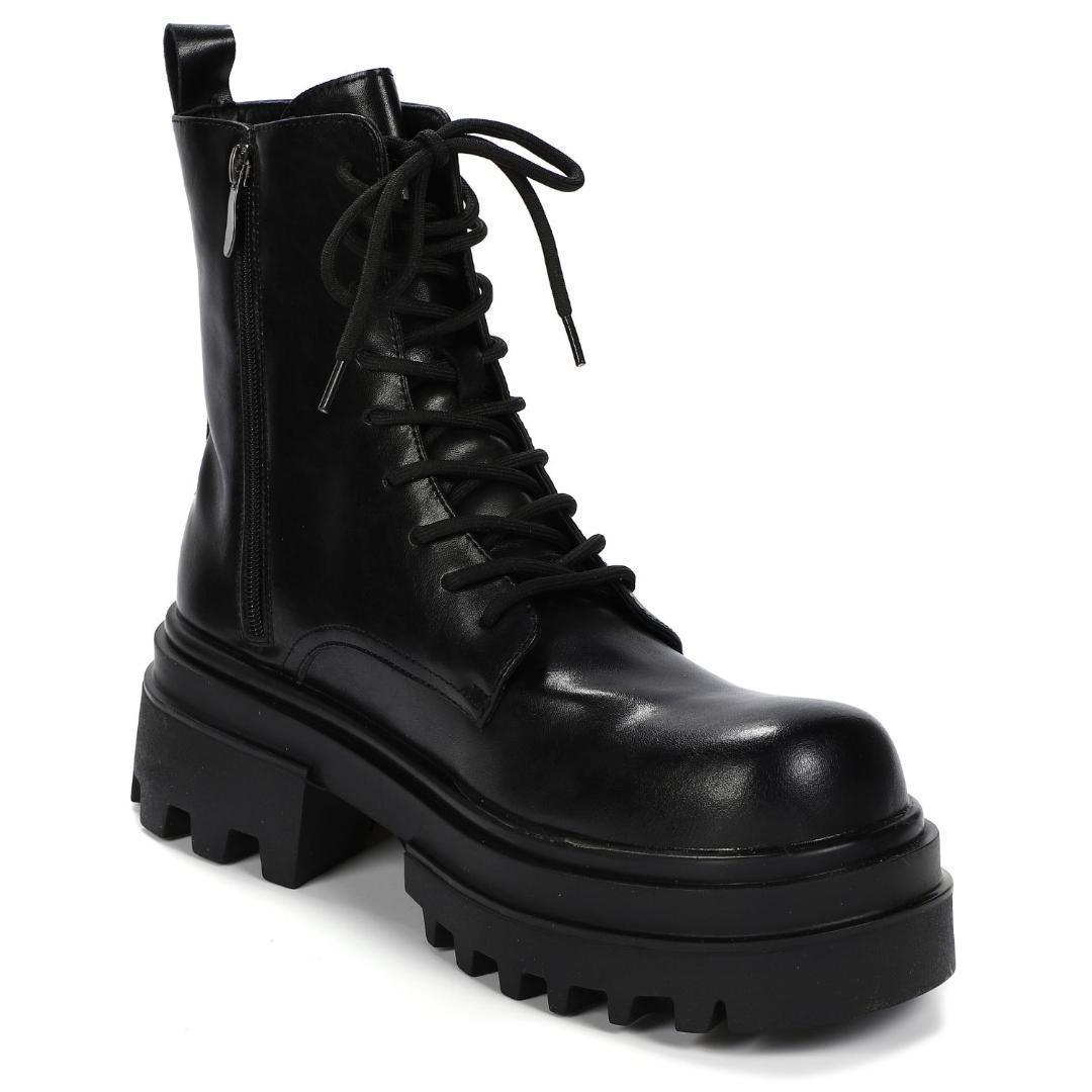 27cm/最大10cm身長UPメンズシークレットブーツ厚底靴ジップアップYU