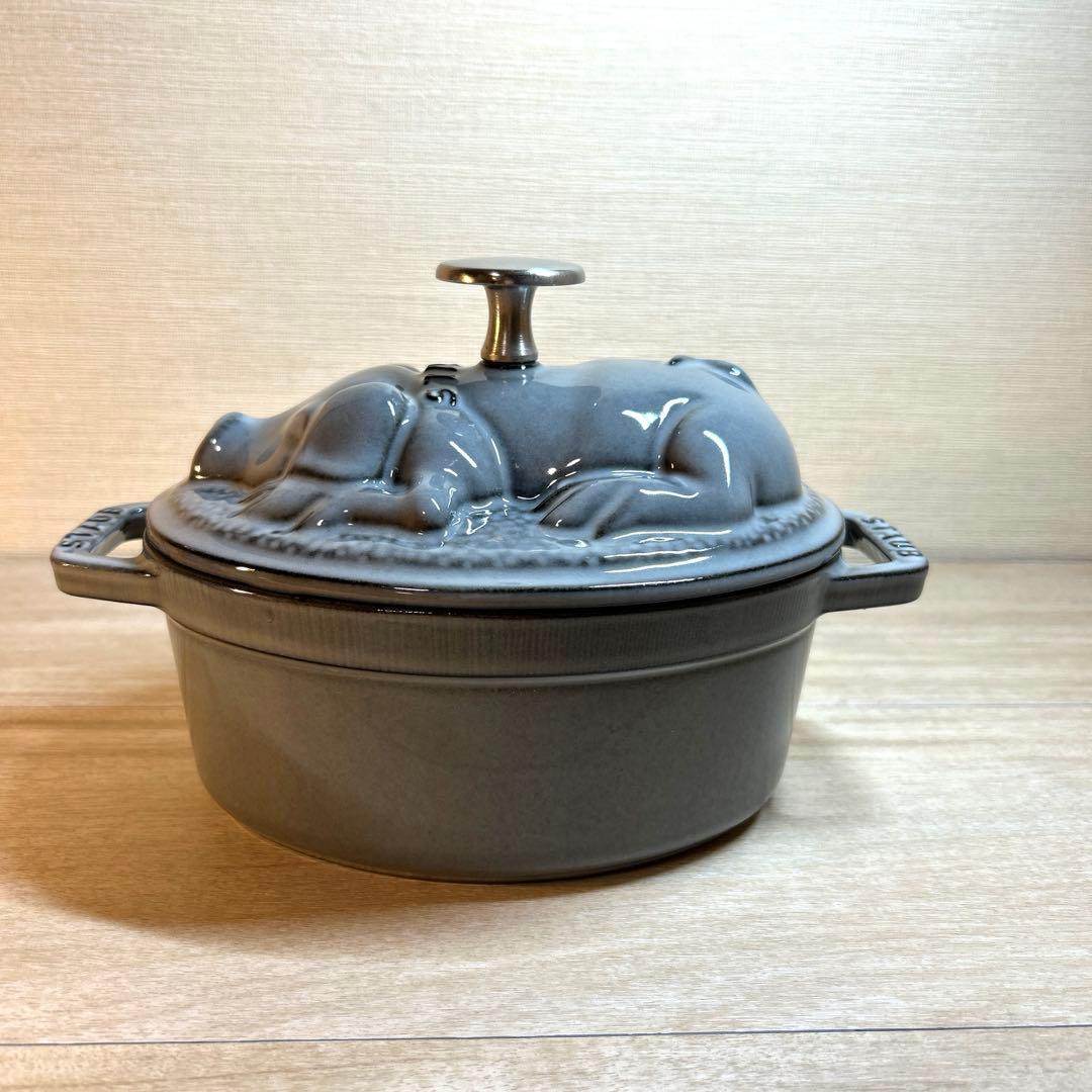 STAUB ストウブ　ピギーココット グレー　両手鍋　鍋　オーバル　17cm