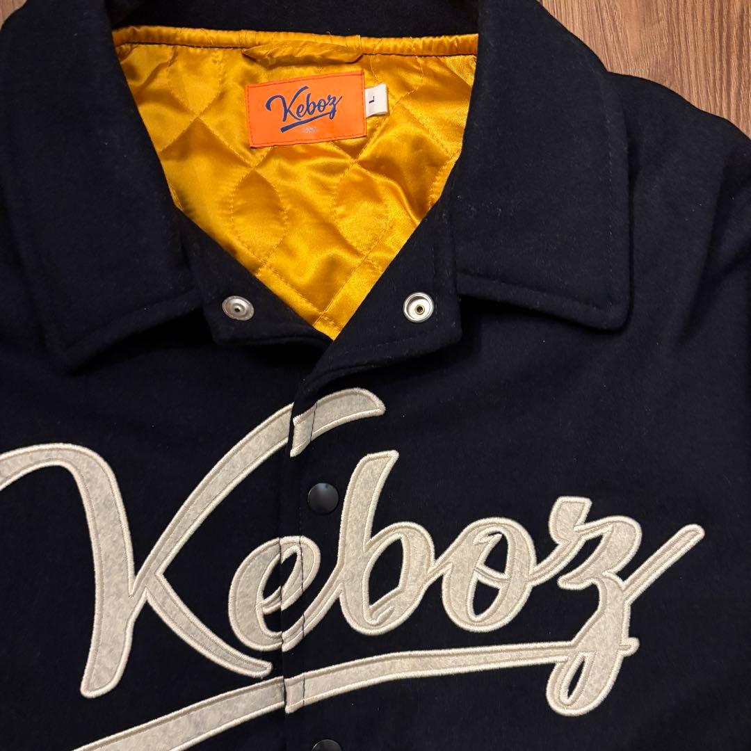 ジャケット・アウター KEBOZ MELTON & LEATHER VARSITY JACKET