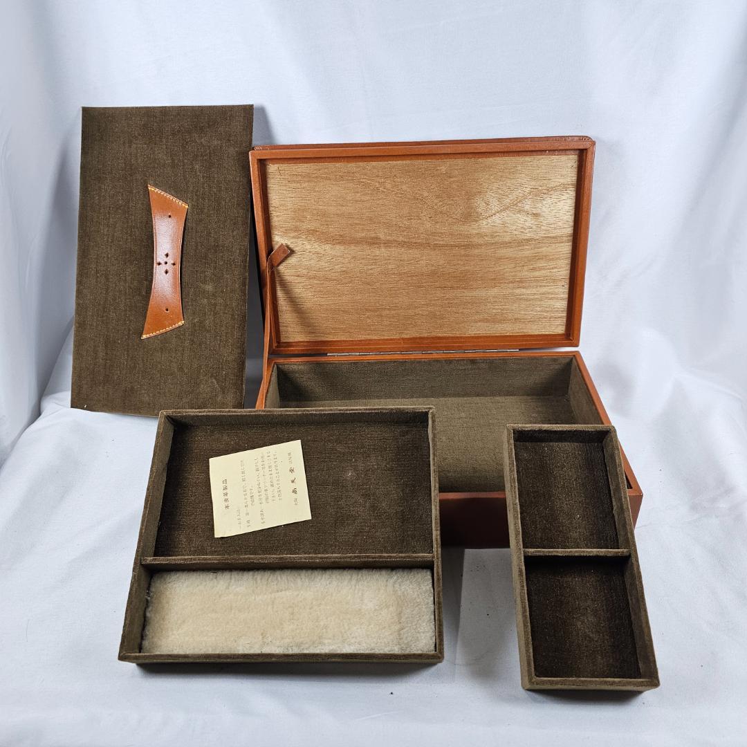 【尚美堂 淀屋橋】本革張り ジュエリーボックス 宝石箱 2段式 収納ケース