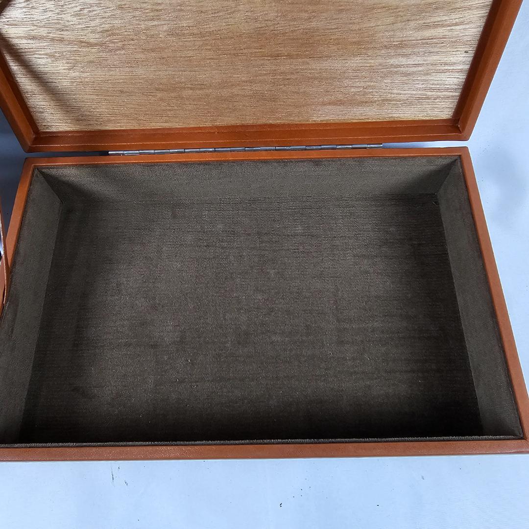 【尚美堂 淀屋橋】本革張り ジュエリーボックス 宝石箱 2段式 収納ケース