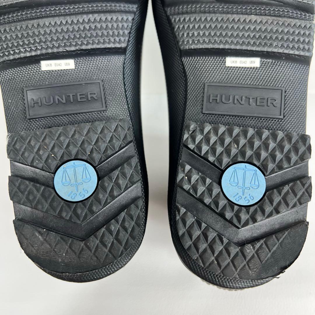 HUNTER ブラック ショート レインブーツ チェルシーブーツ