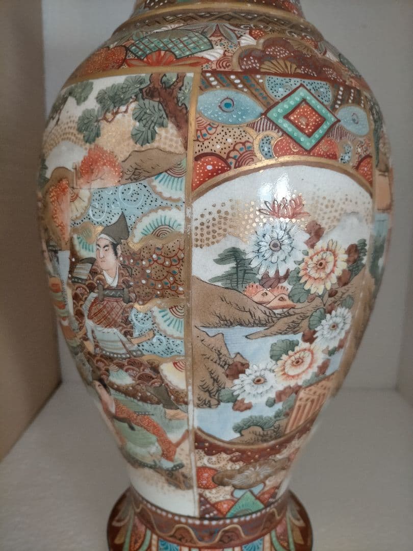 薩摩焼　保土田造　明治時代　花瓶　一対　pair