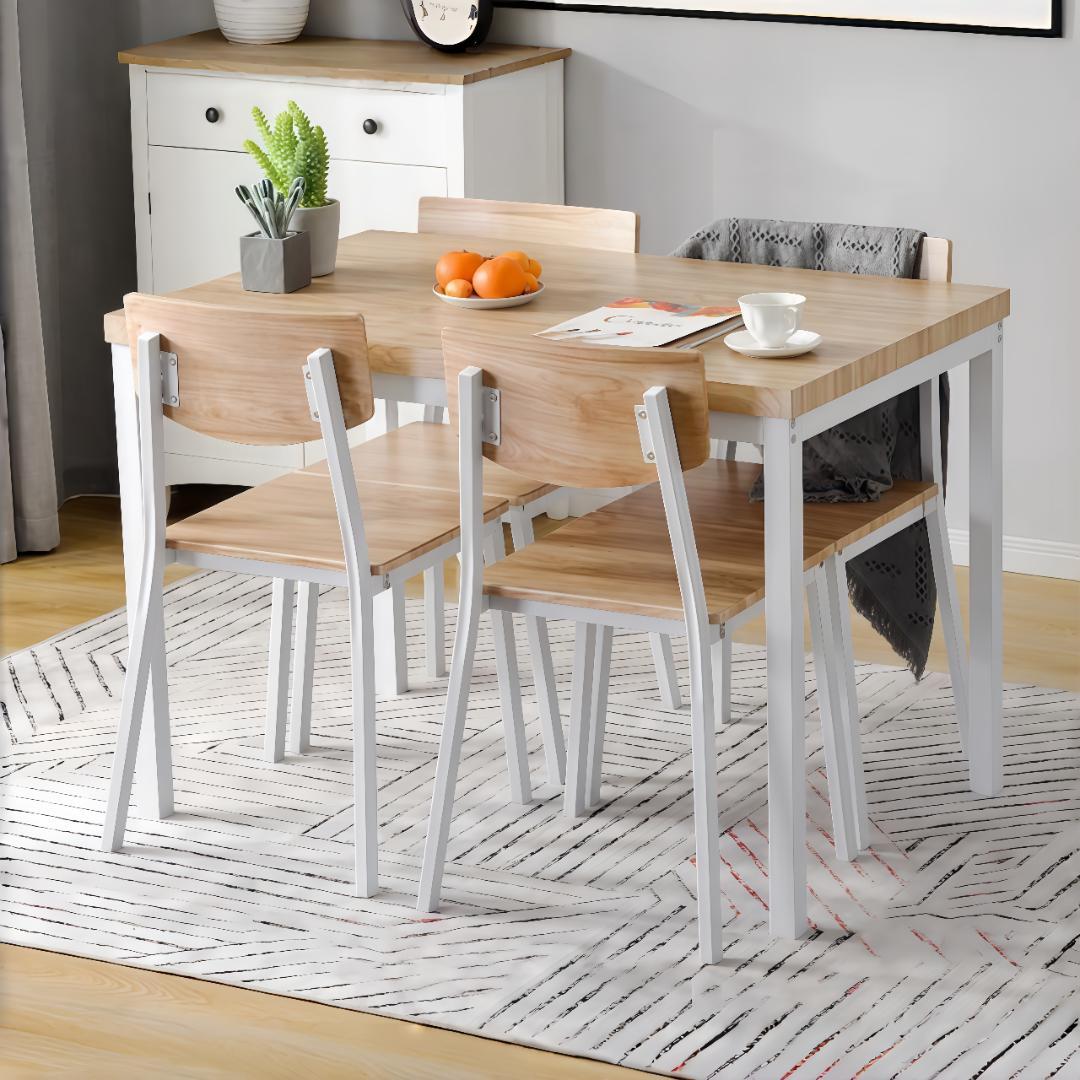 新品！超安！✨ダイニングセット 4人掛け5点セット 木目調　幅110　BROWN