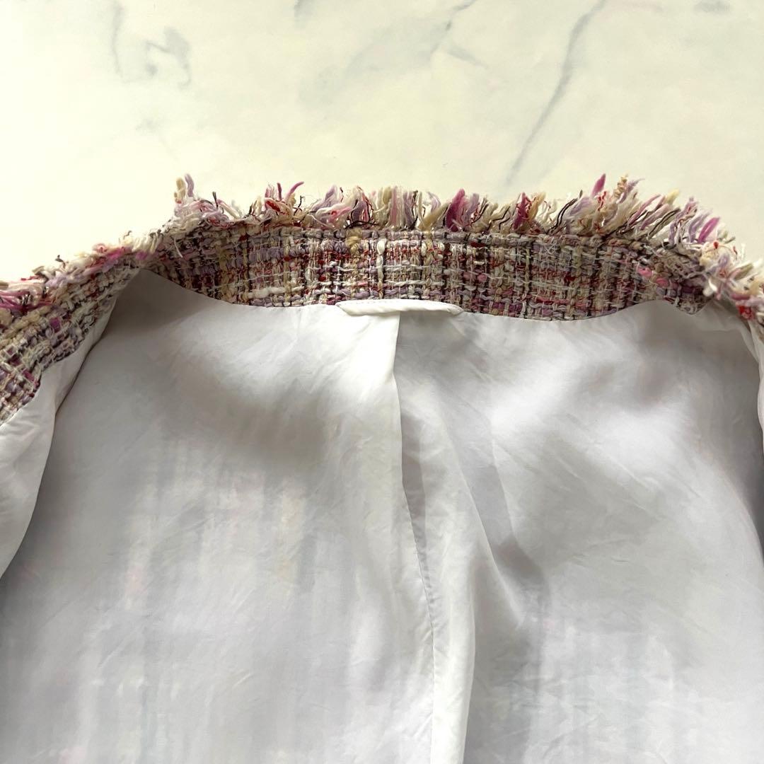 ANAYI アナイ ノーカラージャケット ミックスツイード 日本製 36