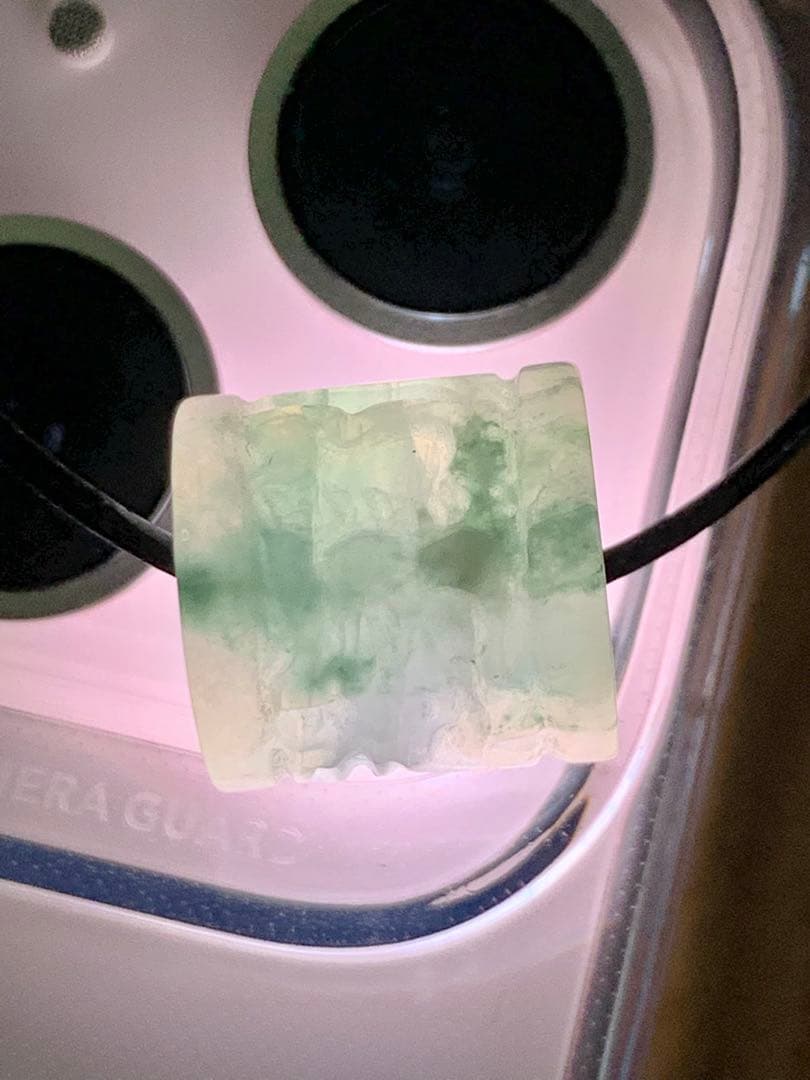 ☘本翡翠　氷種❄️六字真言　ルース⭐️路路通⭐️ネックレス　新品 0155