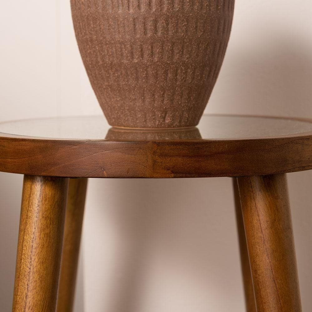 新品 送料込み ラタン ラウンド サイドテーブル S 35×45cm