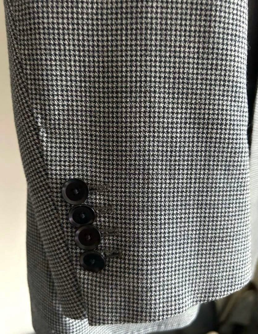 E・Zegna TARVELLR 千鳥格子柄セットアップスーツ・グレー46サイズ
