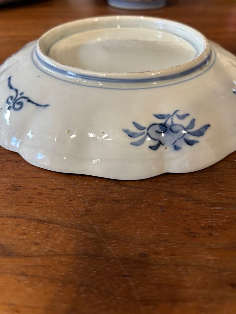 花鳥風月 波型皿 2枚セット　古伊万里