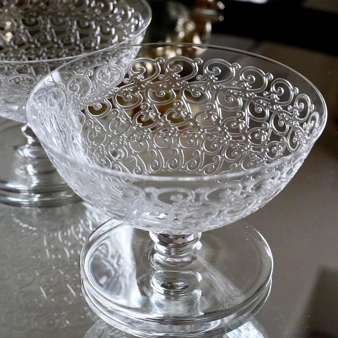 ★希少 オールドバカラ シャトーブリアン シャンパンクープ グラス ペア 極美品