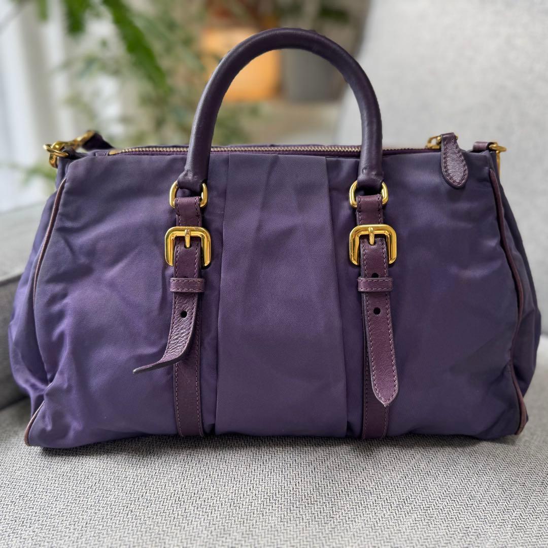 PRADA プラダ テスートナイロン レザー ハンドバッグ 2WAY ショルダー