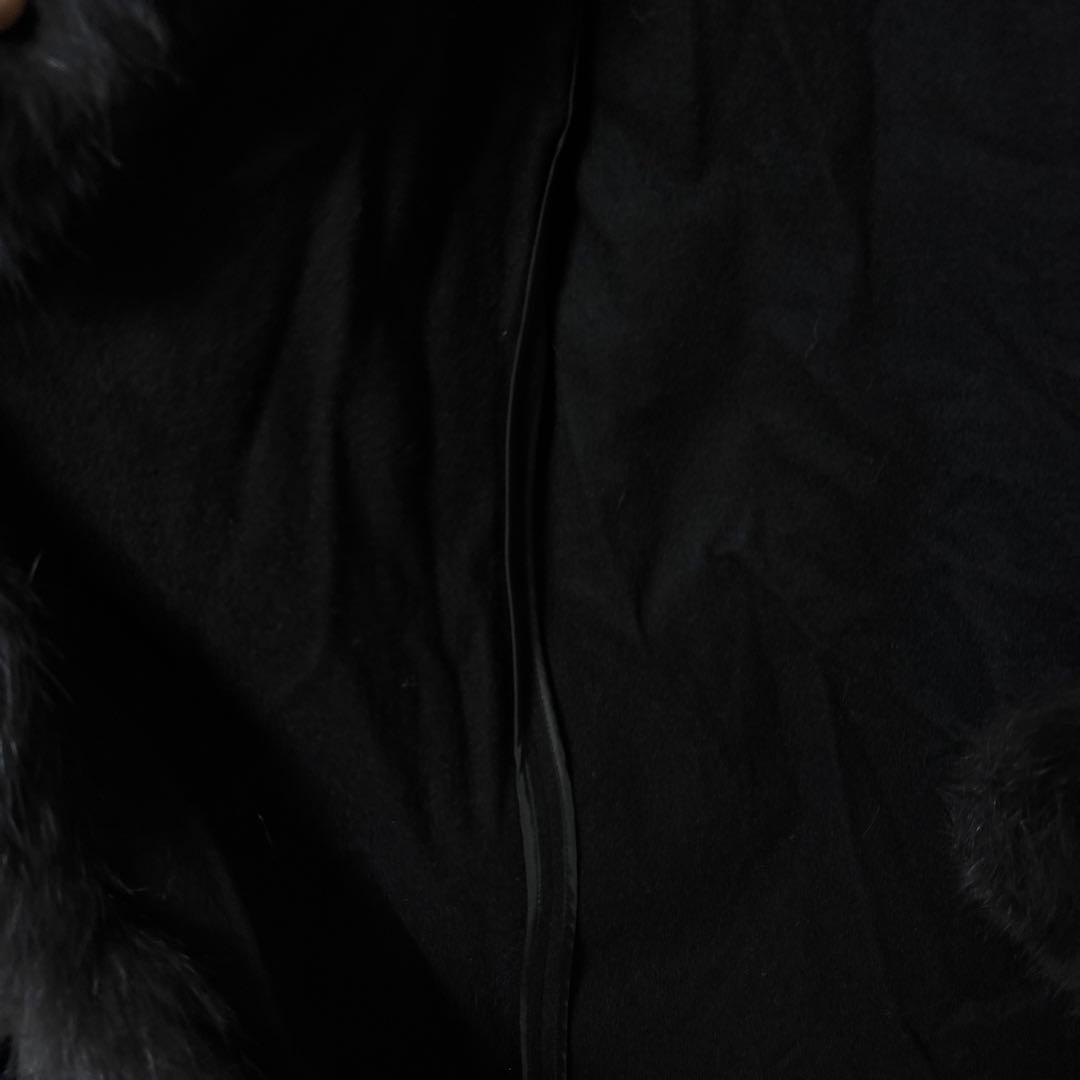 定価198000円新品未使用romanticFur 黒ポンチョコートケープ冬高級