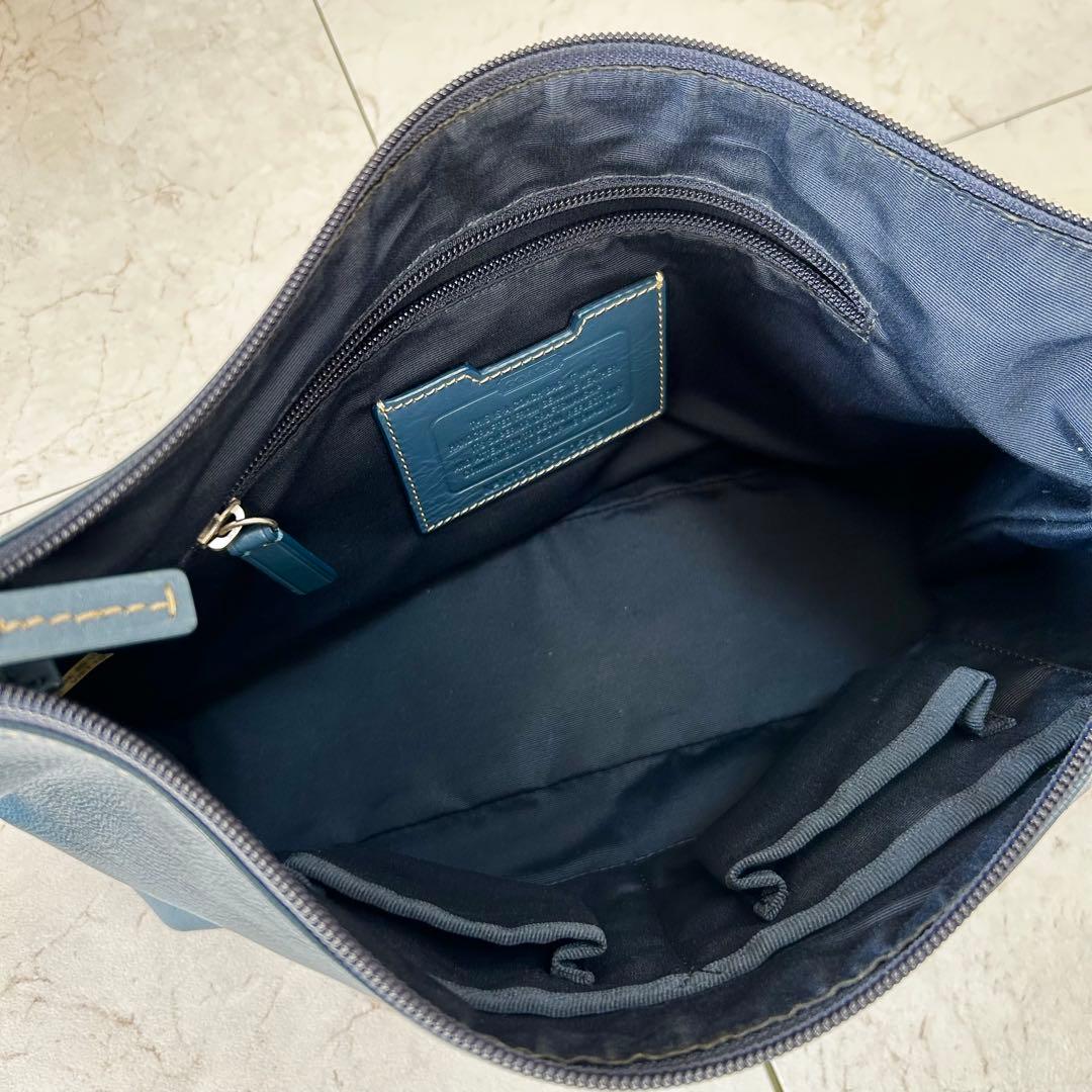 希少✨　OLD COACH チャーム付き　ヘリテージ レザー ショルダーバッグ