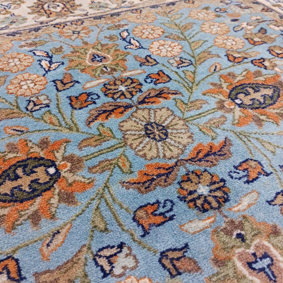 Y3135 高級トルコ絨毯 ウール 手織り 160×93㎝ 小花柄