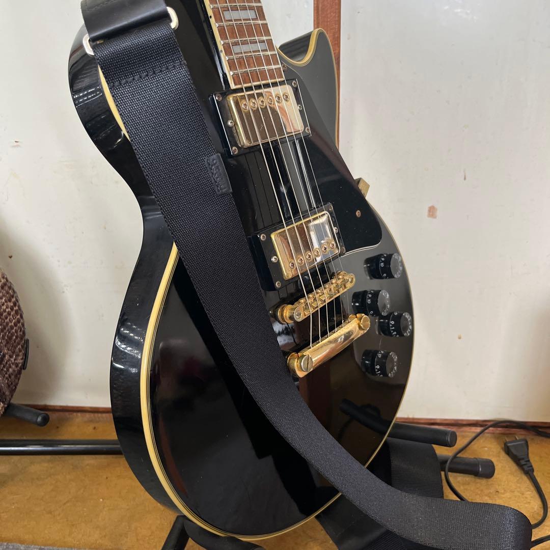 め*め様 値下Grass Roots レスポールカスタム ブラック　ストラップ黒