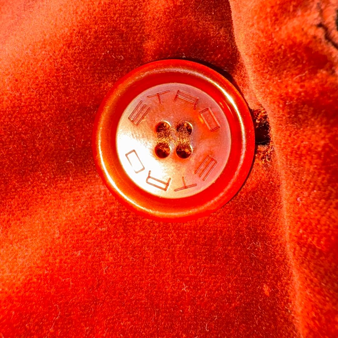 エトロ ベルベット ベロア ジャケット ペイズリー柄総裏地仕様 シルク混 42