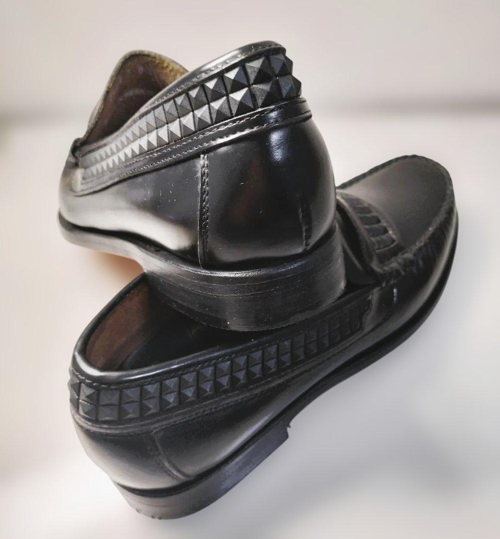 And A カミナンド ラバースタッズ ローファーブラック26cm