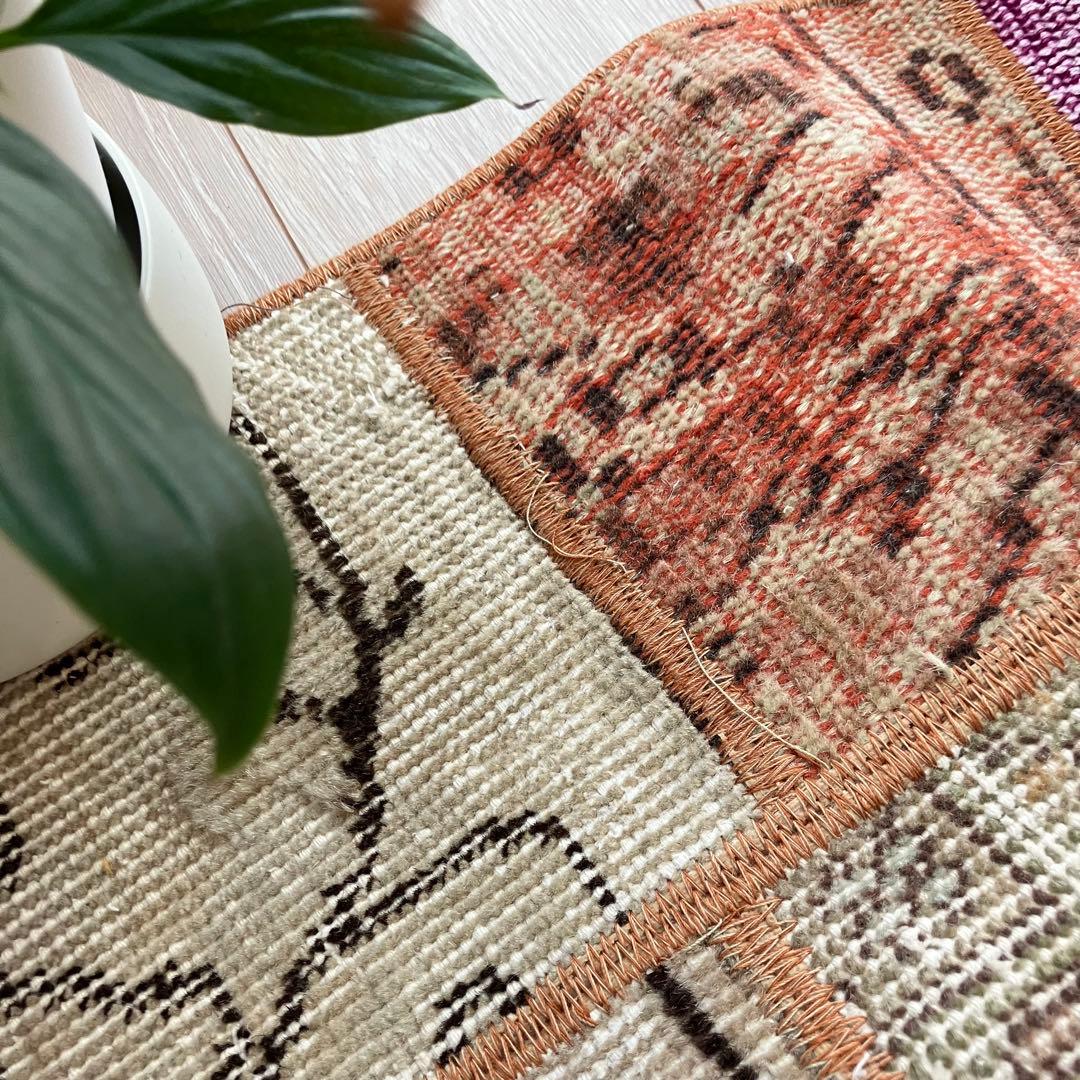 カラフル57×161✳︎パッチワーク　ランナー　ロング　トルコヴィンテージラグ