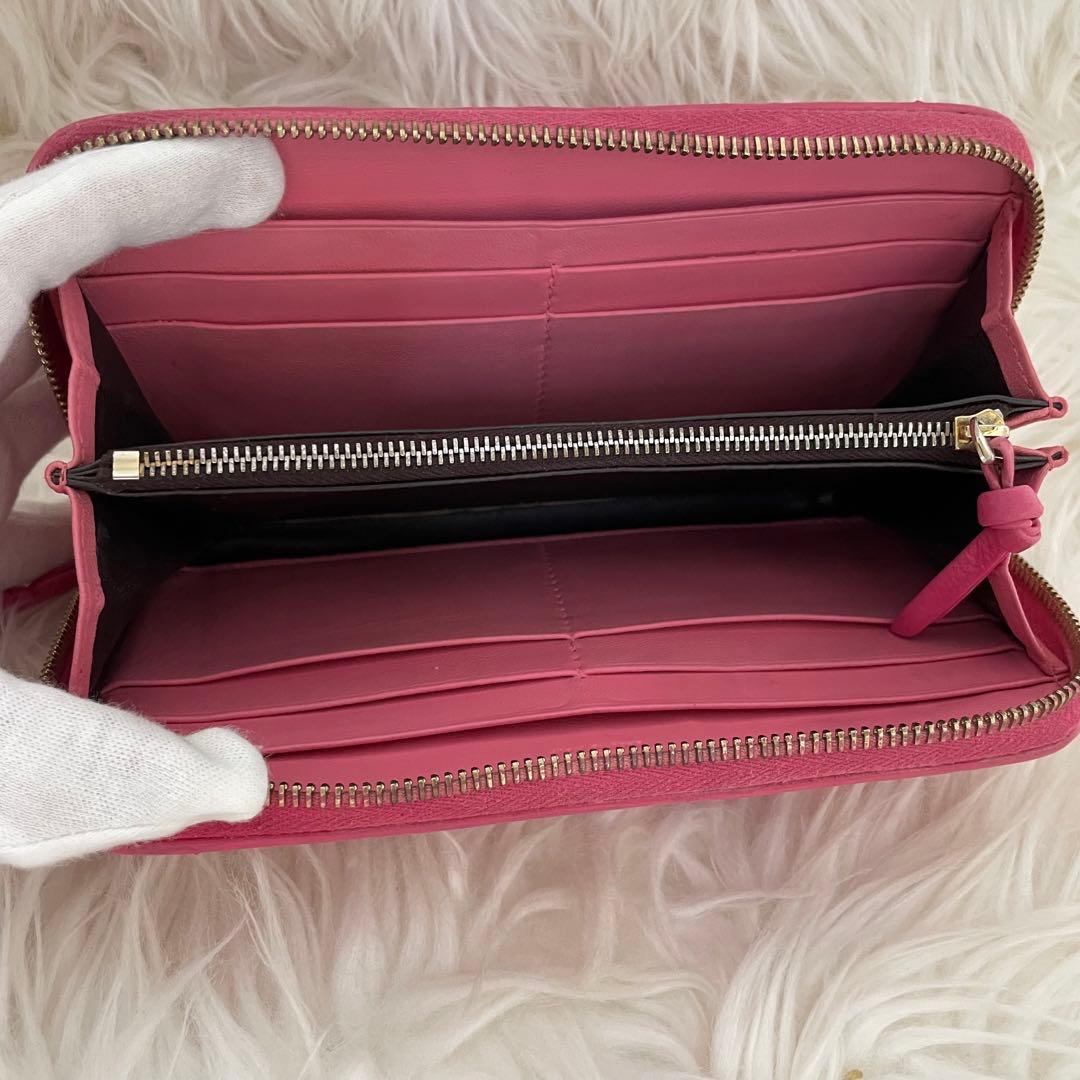 BOTTEGA ボッテガヴェネタ 財布 イントレチャート ファスナー ピンク