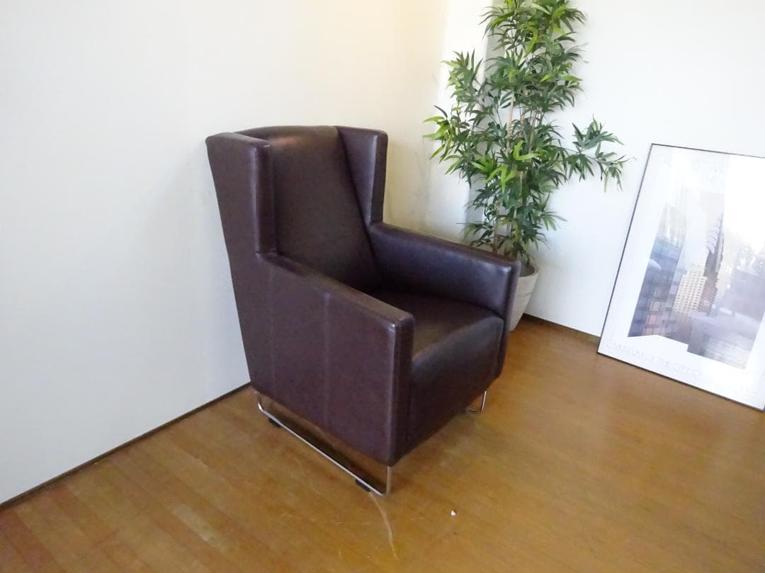 beaute　ヴィンテージ　レザーワールド　総革　ハイバック　1Pソファ