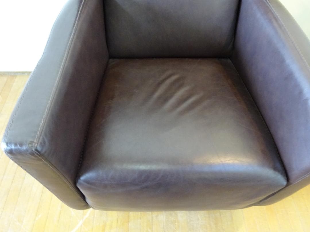beaute　ヴィンテージ　レザーワールド　総革　ハイバック　1Pソファ