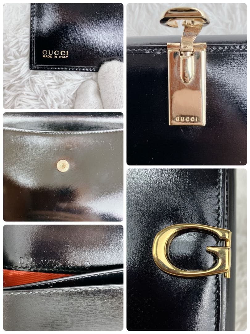 未使用品✨グッチ　長財布　オールド　ヴィンテージ　レザー　ゴールド金具　黒
