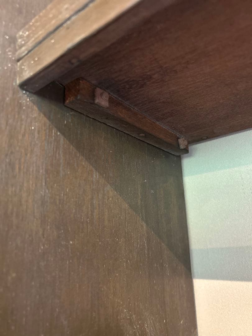 アンティーク木製ダークブラウン5段本棚