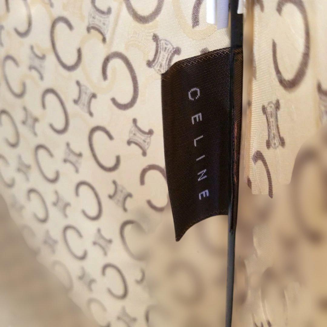 【極美品・希少】CELINE 傘 トリオンフ 総柄 ベージュ ゴールド金具