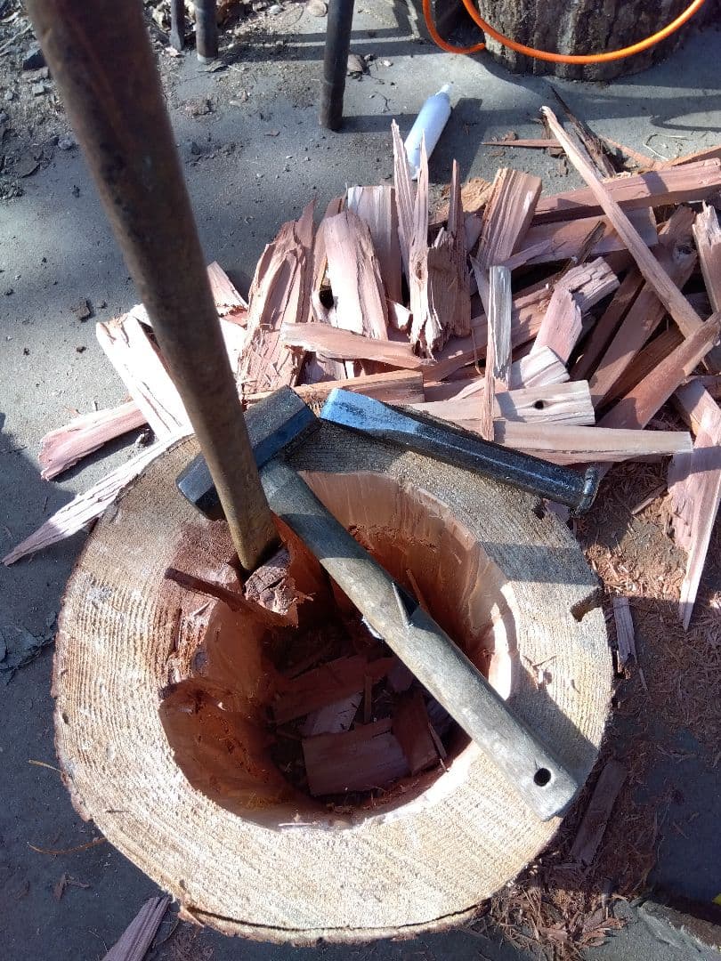 みつばち飼育箱、昆虫飼育用 中空洞木材 杉材 樹洞 くり抜き 丸洞 丸太