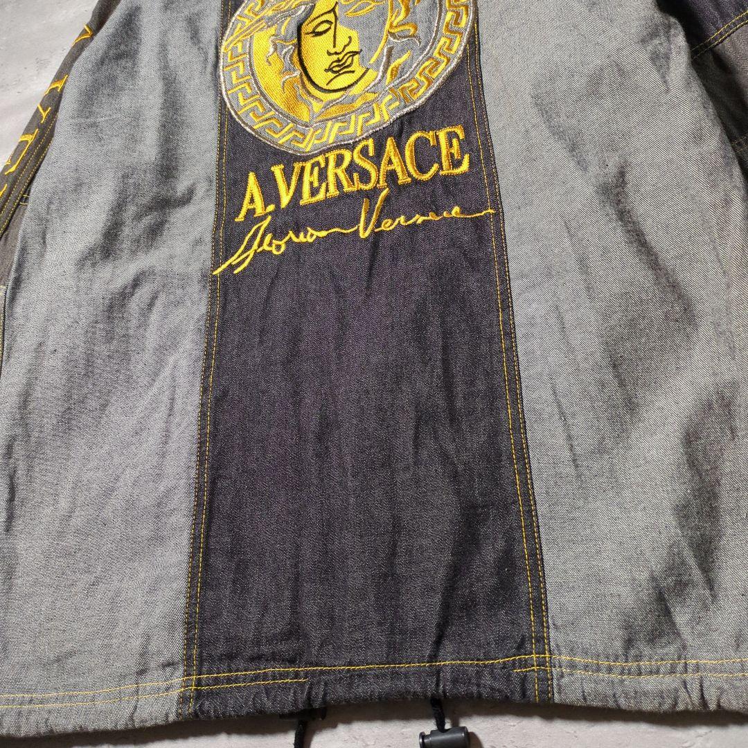 【90s_vintage】A.VERSACE シャンブレー刺繍Jacket