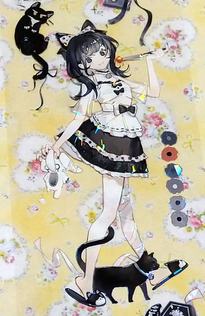 J967＃黑猫部落(贝壳光)迷雾切り売り海外人物マステ女の子