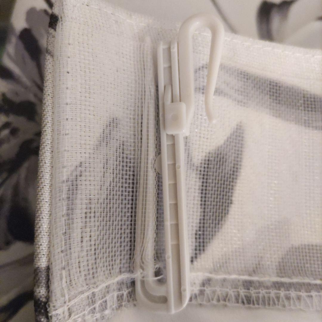 【美品】フランフランリリア グレー ドレープカーテン 片開き レースカーテン付き