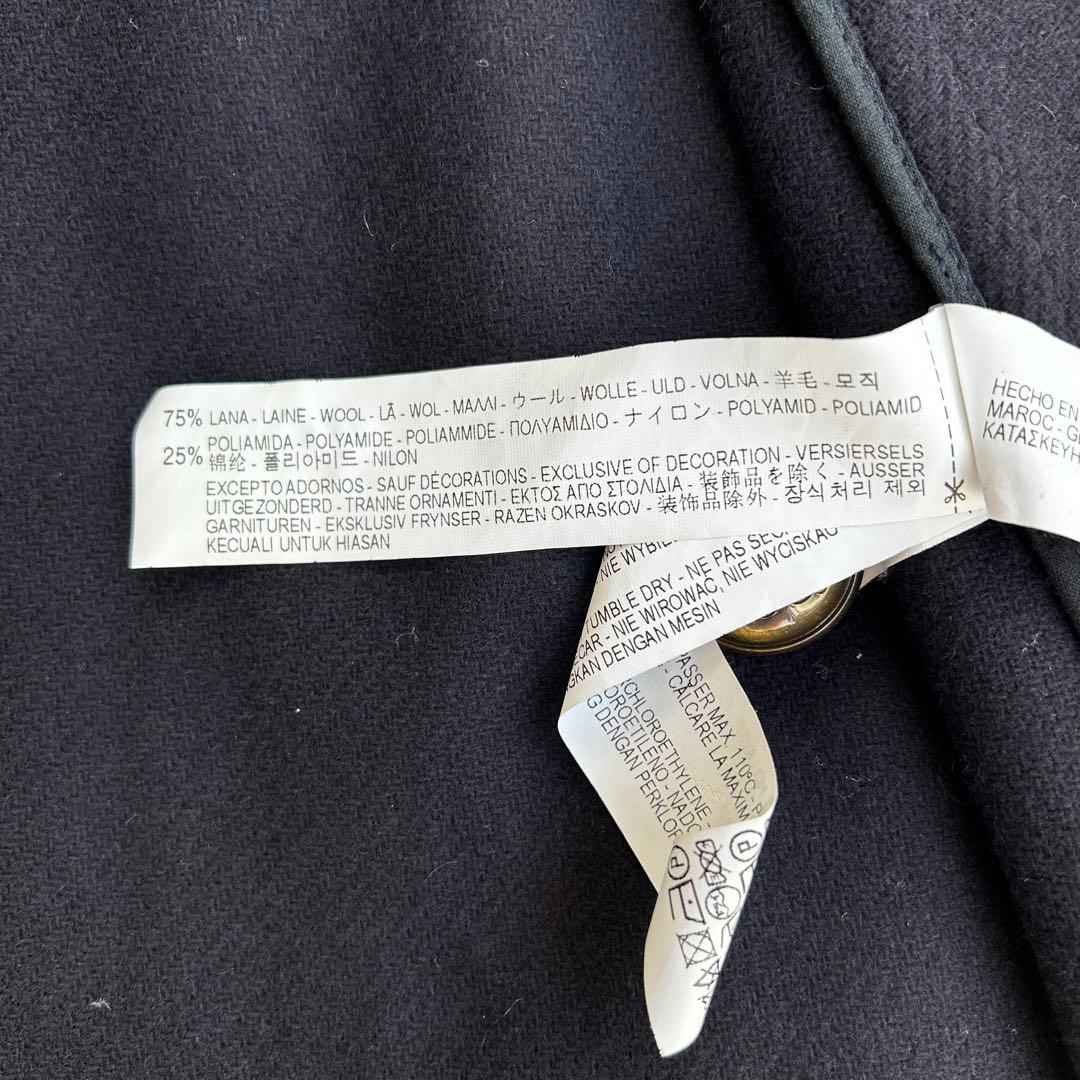 【美品】ZARA WOMAN ウール混 金ボタン ケープ風コート M 黒