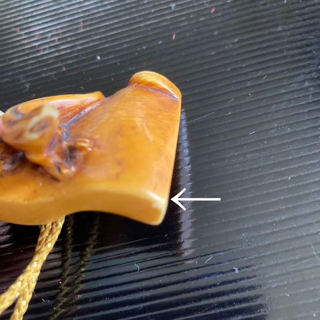 根付け　ヤモリ　玉之銘　時代物　骨董品