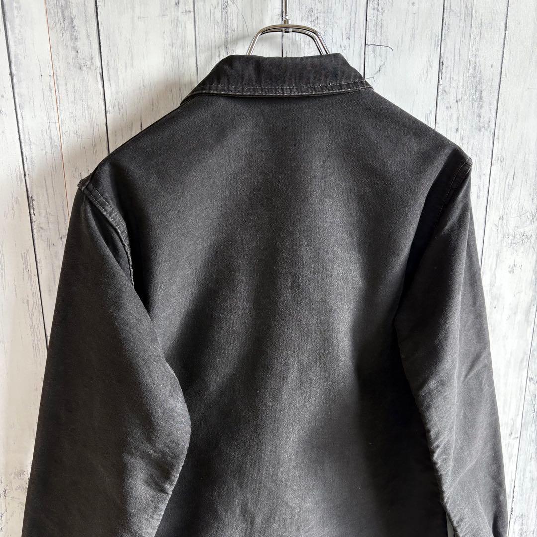 〜60s モンサンミッシェル ブラックモールスキンジャケット カバーオール