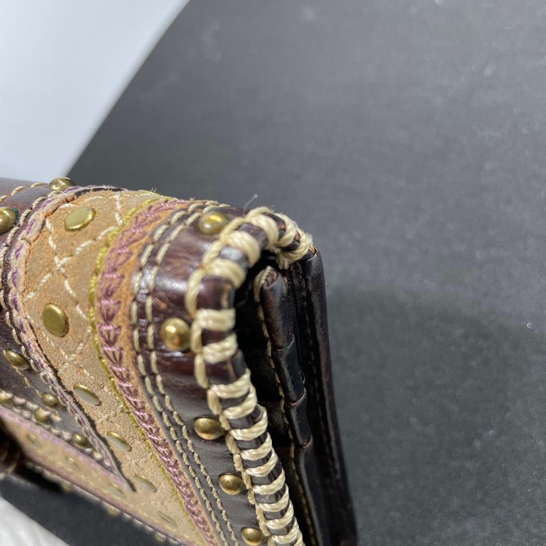 美品 コーチ ソーホー 長財布 ブラウン 折財布 ゴールド金具 SOHO