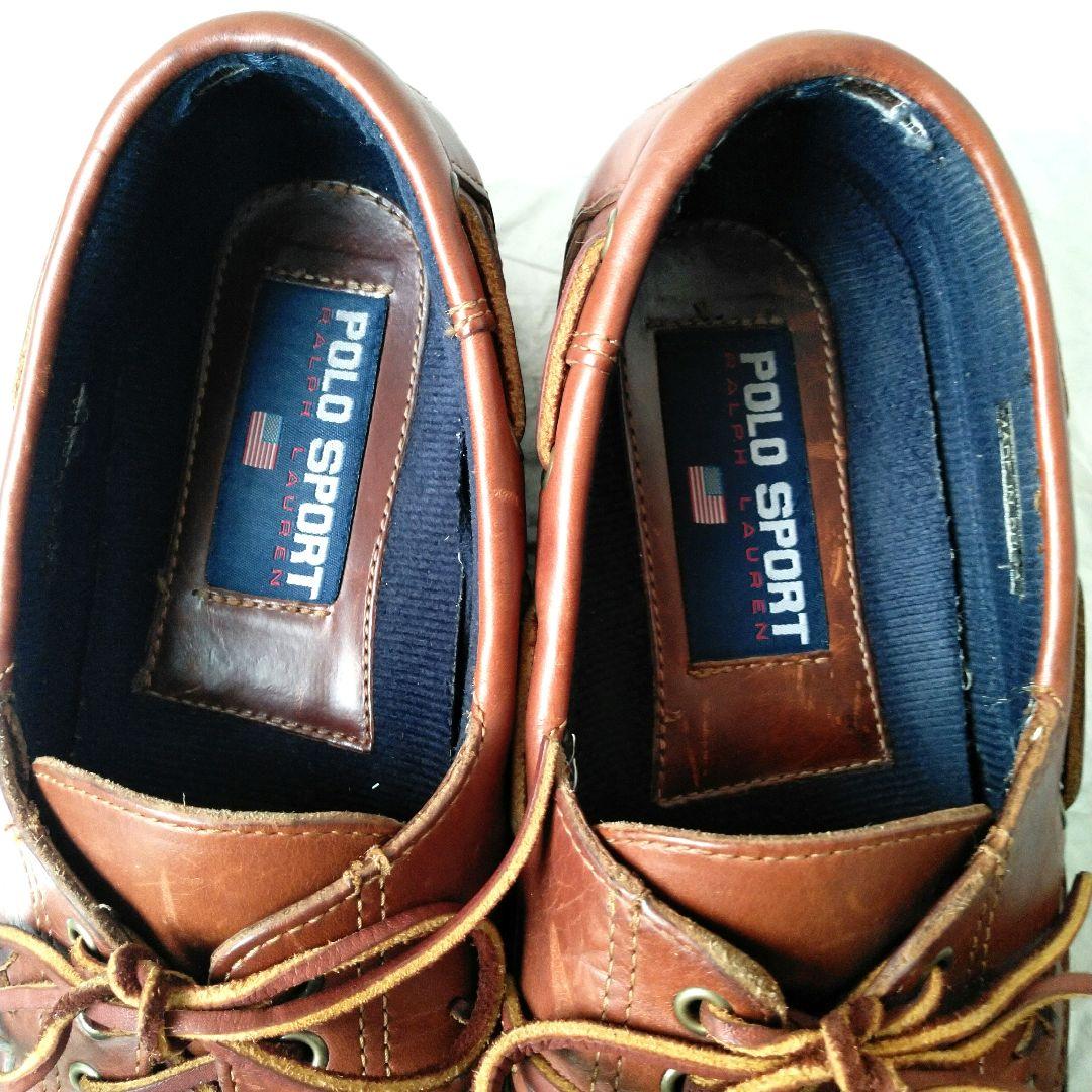 革質良好! ラルフローレン　ポロスポーツ　デッキシューズ　ブラウン　9D