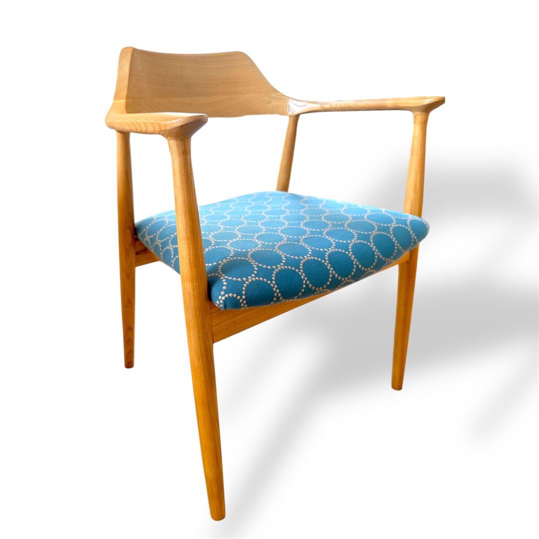 ミナペルホネン生地使用チェア　ダイニングチェア　イス　椅子　家具　カラー：カーキ