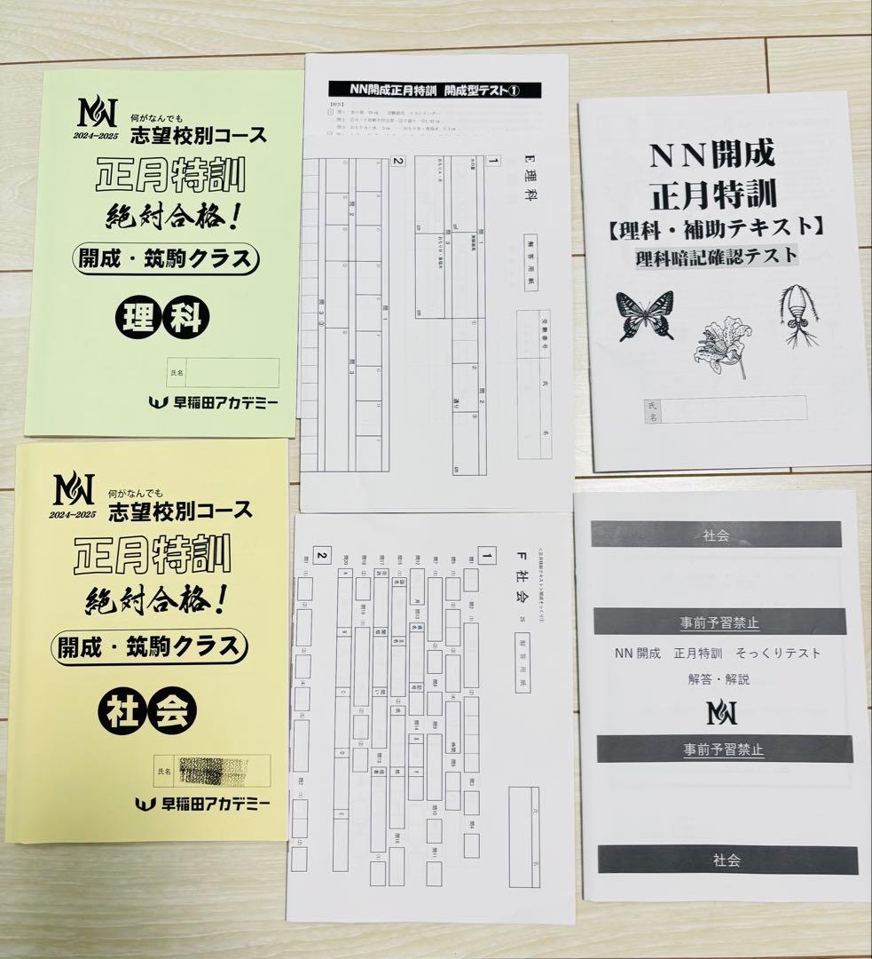2024-2025 最新版　早稲田アカデミー　NN 開成　筑駒　正月特訓