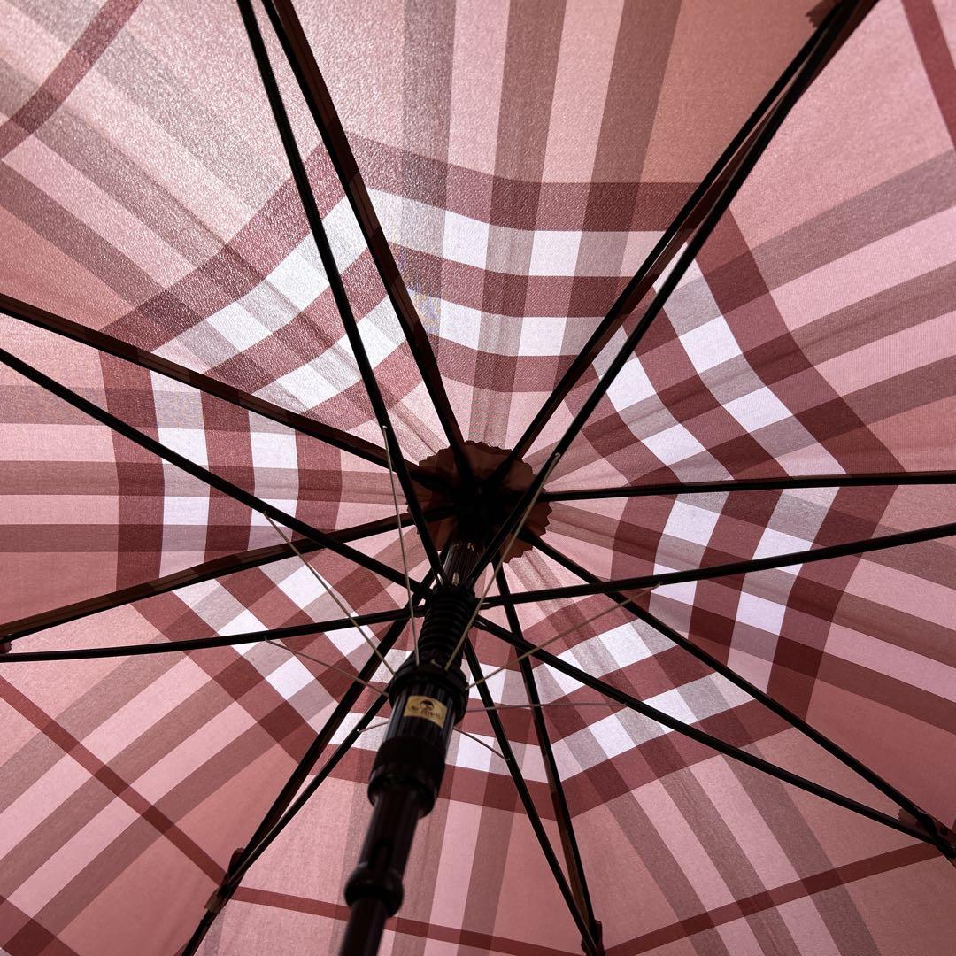 BURBERRY バーバリー ノバチェック ピンク 雨傘 長傘 メガチェック